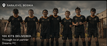 Football team in Sarajevo with KOD kits